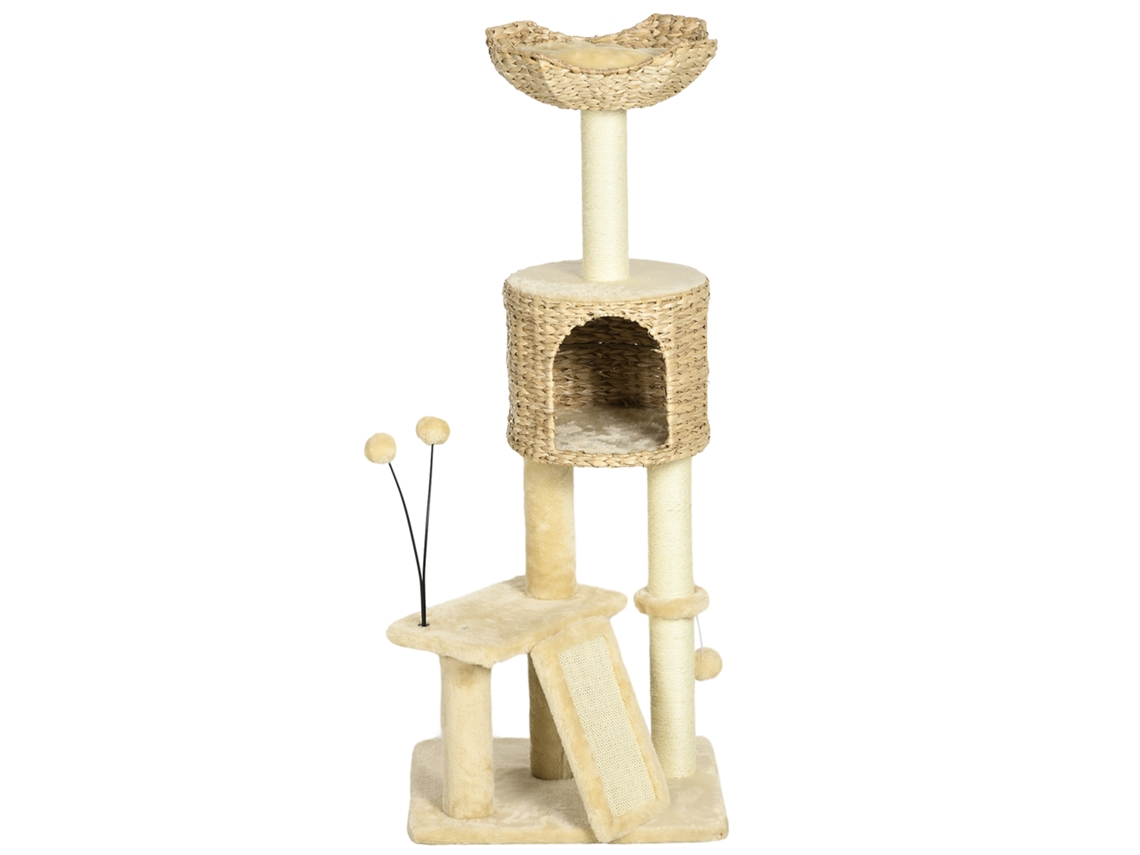 Árvore para Gatos 45x40x116cm, Bege (caverna, Plataforma, Bola)