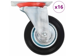 Vidaxl 16 Pcs Rodas Giratórias 100 Mm