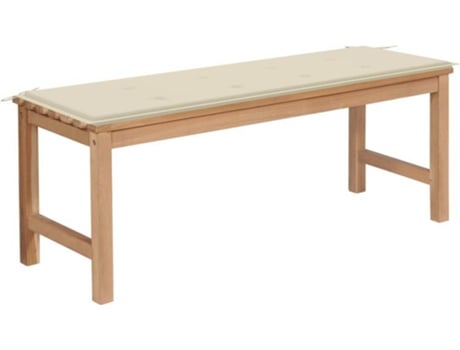 Banco de jardim c/ almofadão cor creme 120 cm teca maciça