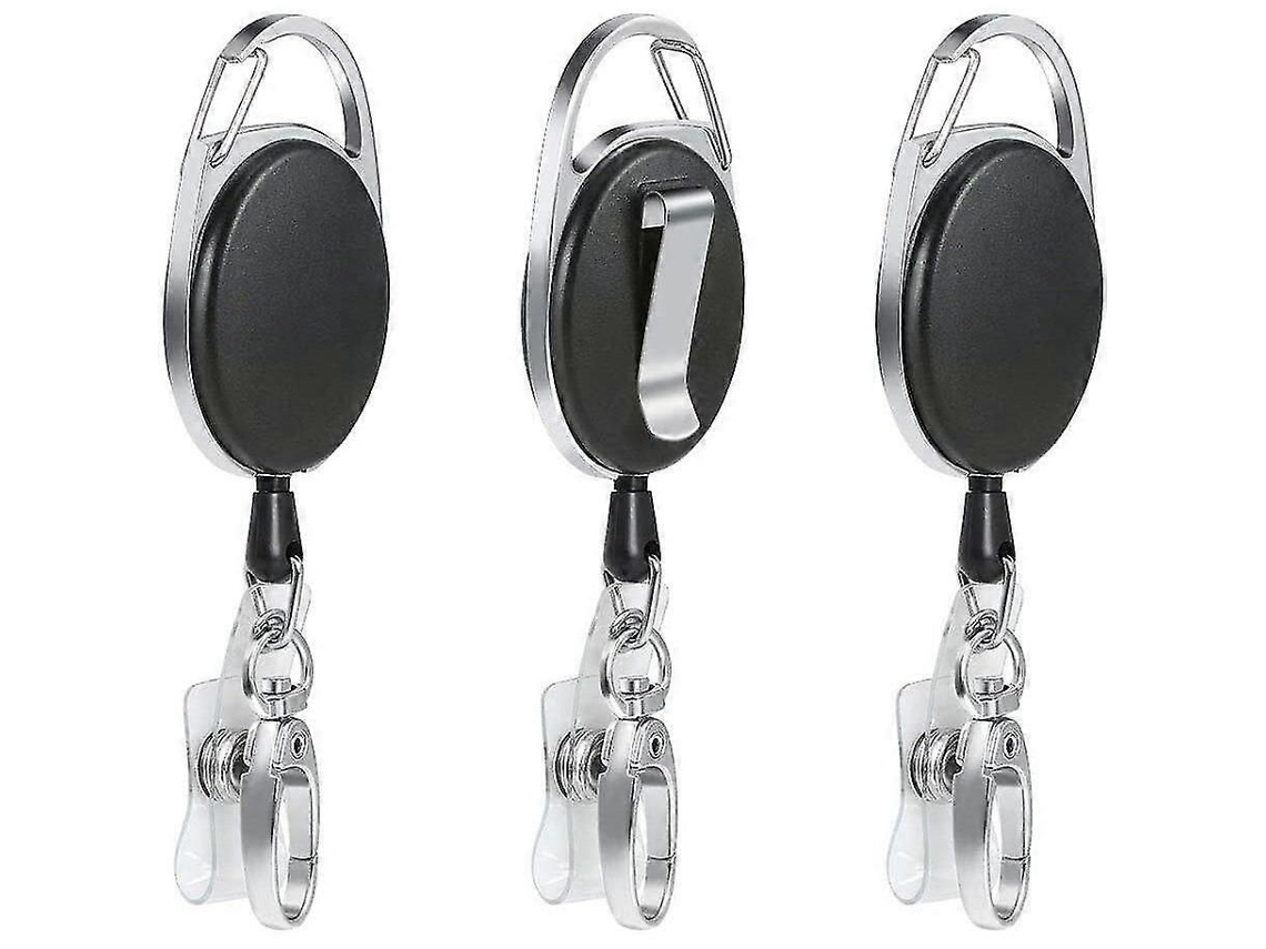 Conjunto De 3 Chaveiros De Aço, Preto/prata