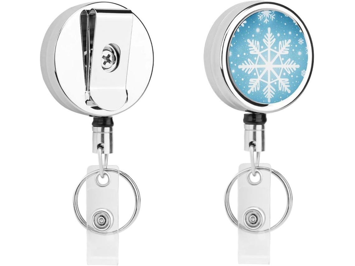 Porta Crachá Decorativo Retrátil Compacto E Leve Em Metal Com Clipe E Chaveiro, Ideal Enfermeiros, Professores E