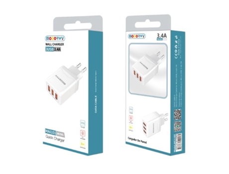 Carregador Três Entradas Usb MODORWY Branco