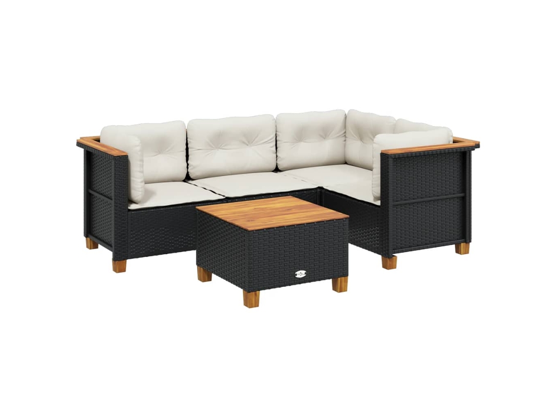 Garden Sofa Set, Garden Sofa Sets Vidaxl Preto Rattan / Vime (n/a)