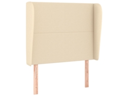 Cabeceira de Cama com Abas Tecido Creme MAISON EXCLUSIVE (103x23x118 cm)