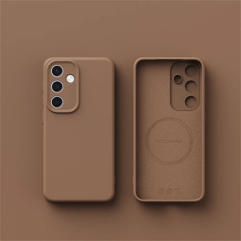 Capa Protetora (cáquica) Para Samsung S25 Ultra Com Fixação Magnética Em Silicone Líquido.