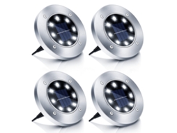 4pcs Luminária Solar De Jardim,8 Leds,ip65,impermeável,luz Branca Fria Para Exterior Btforus