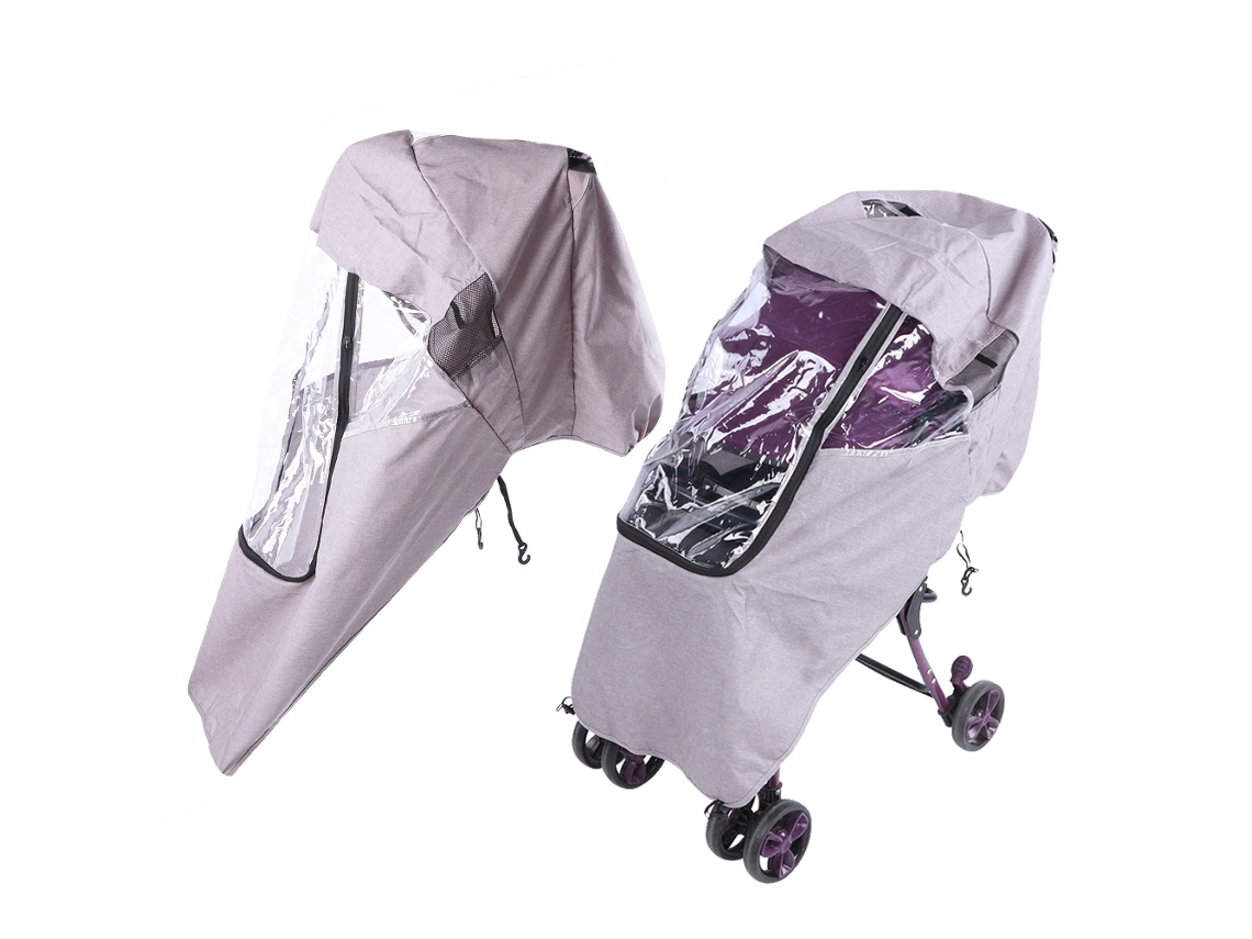 Primerox capuz Contra Chuva Universal para Carrinho de Bebê Impermeável Protetor Vento Poeira Cinza Linho