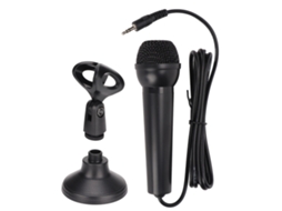 Micrófono con cable de bajo ruido, doble conector de 3.5mm y soporte para karaoke, ordenador y móvil, patrón cardioide