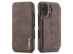 Capa De Couro Compatível Com Iphone 17, Com Suporte Para Cartão E Design Coffee