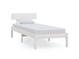 Estrutura de Cama em Madeira Pinho Maciço Branco MAISON EXCLUSIVE (100x200 cm)