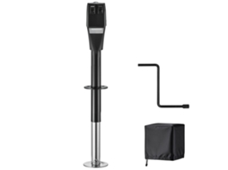 Macaco de Reboque Elétrico com Carga 2268 Kg, Motor 12 V Cc, para Capa Protetora e Luz Led Caravanas, Autocaravanas Veículos Recreativos, Cor Preta