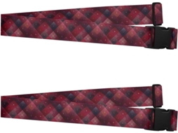 Conjunto De 2 Cintas Bagagem Ajustáveis Em Xadrez Marrom Para Malas Bolsas Mão, Acessórios De Viagem