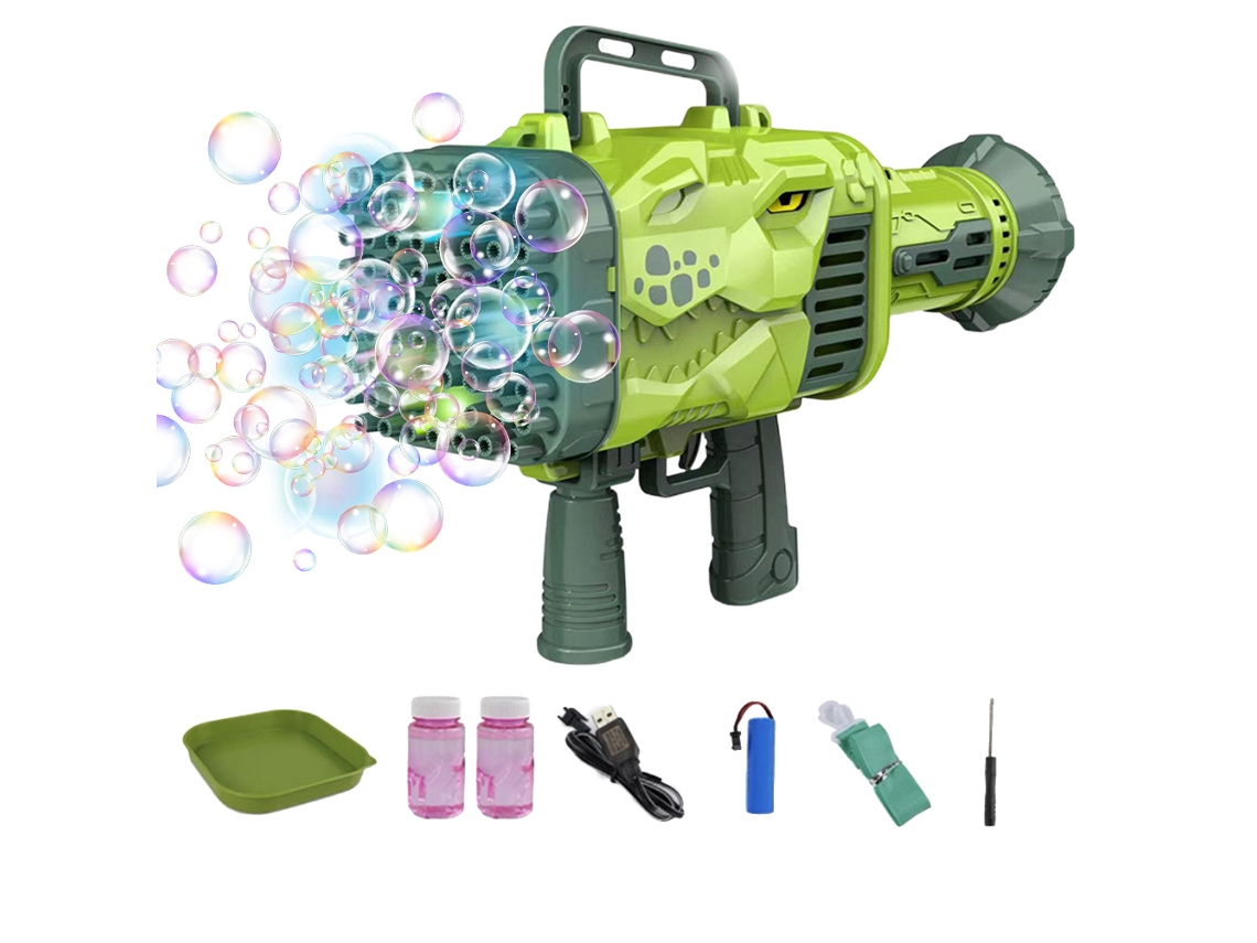 Máquina De Bolhas Automática Com 32/64 Buracos E Luz Led, Brinquedo Elétrico Externo Para Crianças, Presente De Aniversário