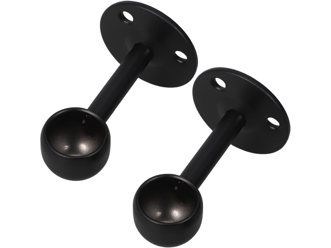 Suporte para cortina Ciieeo Chuveiro com flange, em aço inoxidável, preto, antiderrapante, para armazenamento de roupas.
