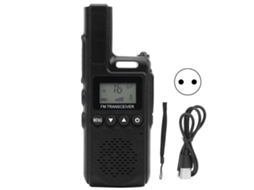 Mini Walkie Talkie Portátil 99 Canais Rádio Bidirecional De Longo Alcance Portátil Para Hotel Preto Plugue Ue 100 240v Brilvibera
