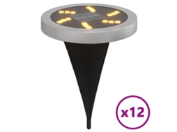Solar Ground Light, Solar Ground Lights Vidaxl Preto Plástico (n/a)