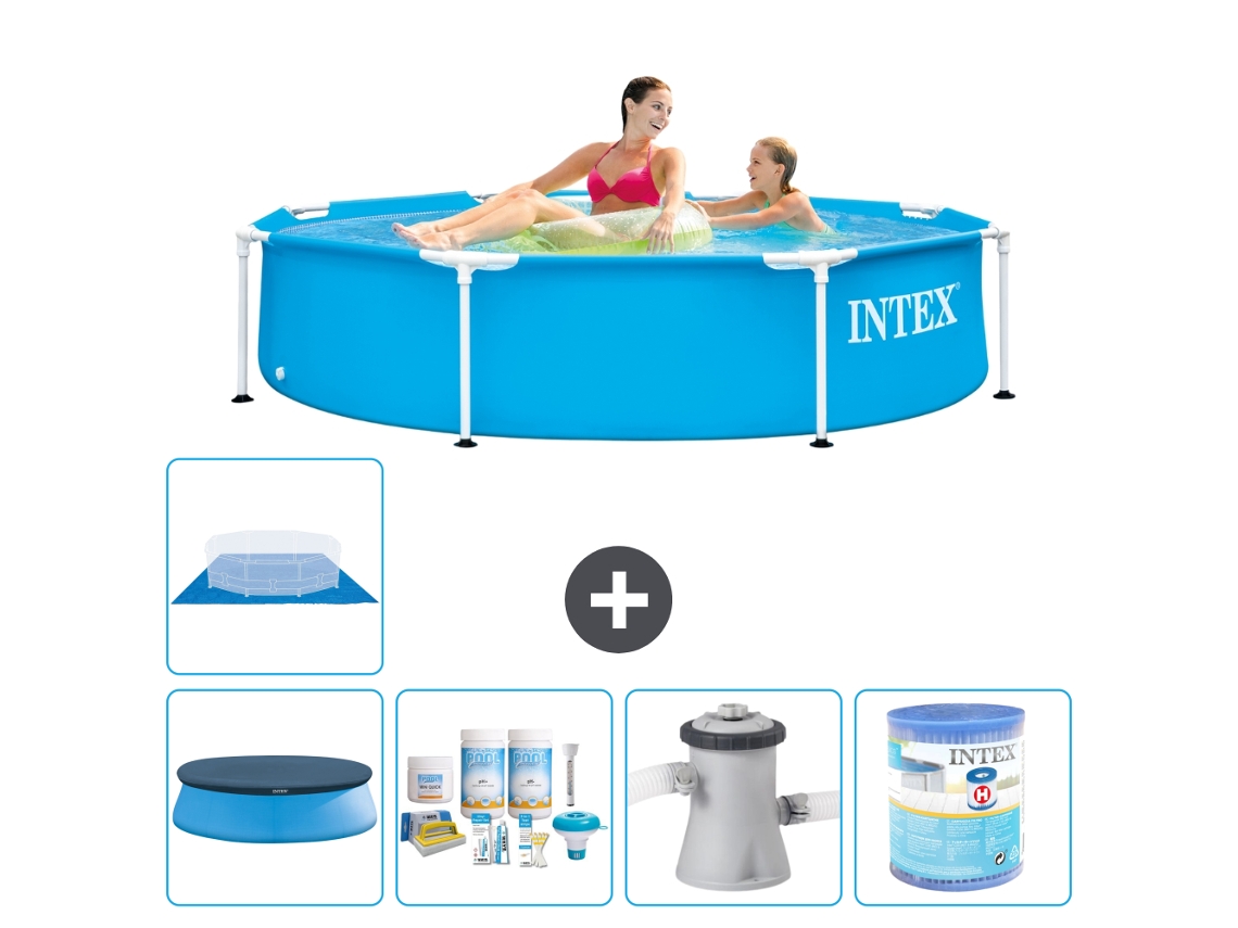 Piscina com Estrutura Redonda 244x51 Cm 6 peças S41412 INTEX