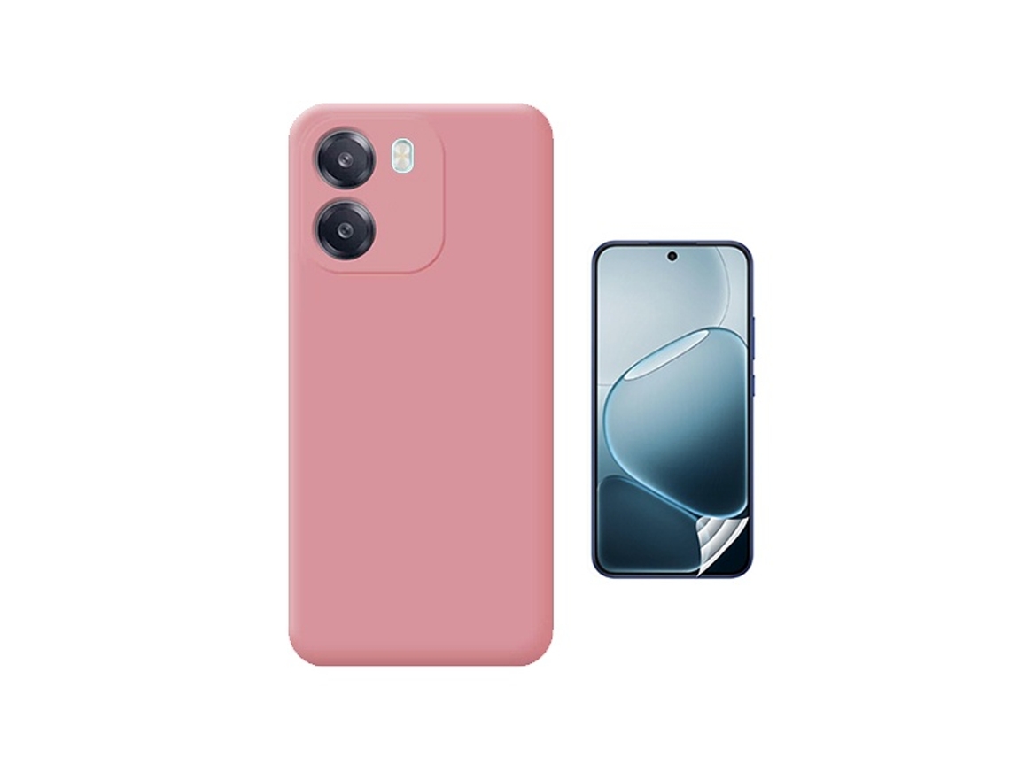 Kit Película Hydrogel Frente Capa Silicone Líquido Phonecare Para Oppo A6 - Rosa