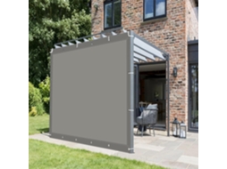 Toldo Impermeável Com Proteção Uv 60 X 395 Cm Cinza Claro Para Pátio, Terraço