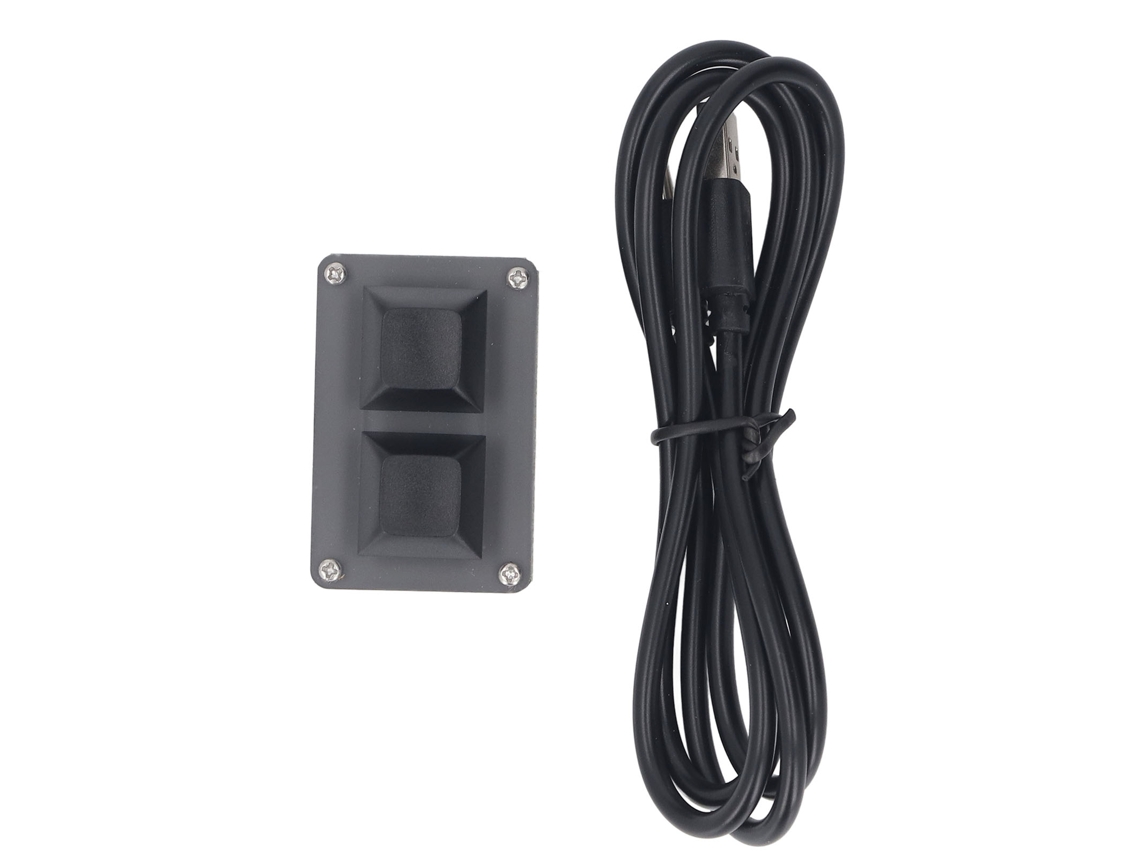 Teclado Mini com 2 Teclas Programáveis Usb Rgb Acrílico Atalhos Copiar Colar S/MARCA