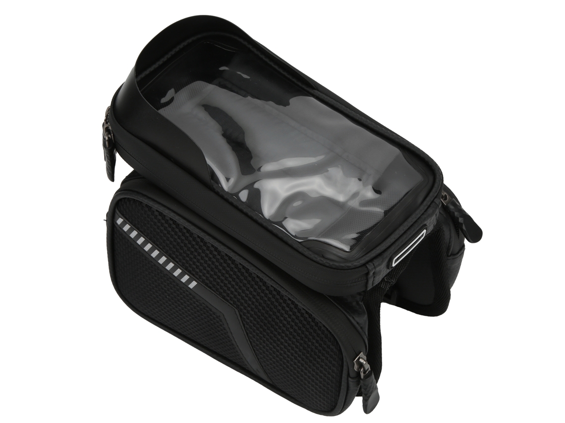 Bolsa Frontal Para Bicicleta Com Zíper Duplo Prova D'água Bolsa Top Tube Para Celular Ciclismo