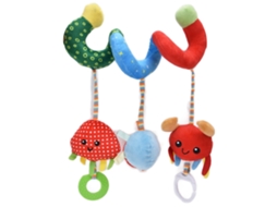 Mali brinquedo Espiral Pelúcia Bebê Cama Carrinho com Sino Sons Cores Vivas 1m+