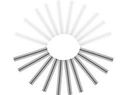 Conjunto de 20 argolas plásticas para pastas, com mecanismo deslizante suave, ideais para laptops e mesas.