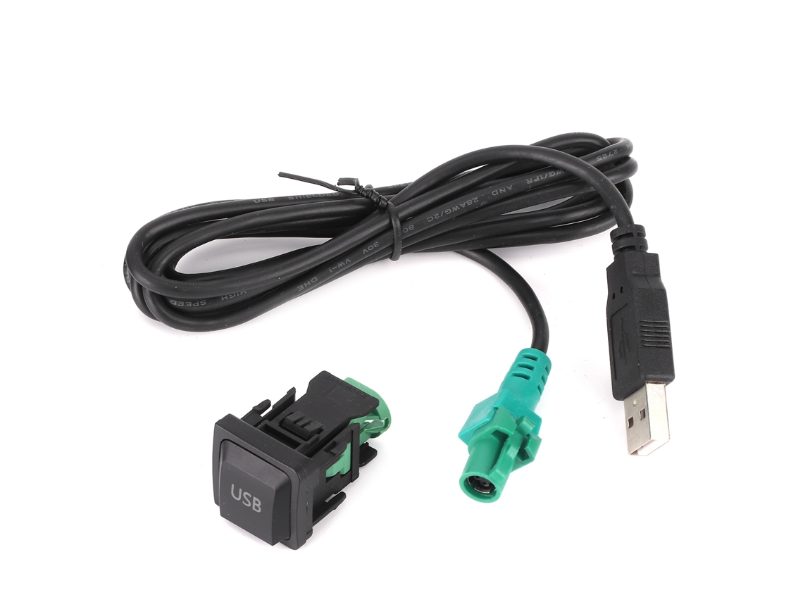 Cabo Usb, Adaptador Usb Estéreo Com Botão De Conexão Universal Dc 12v Para Rádio Cd Player, Abs, Para Automóvel