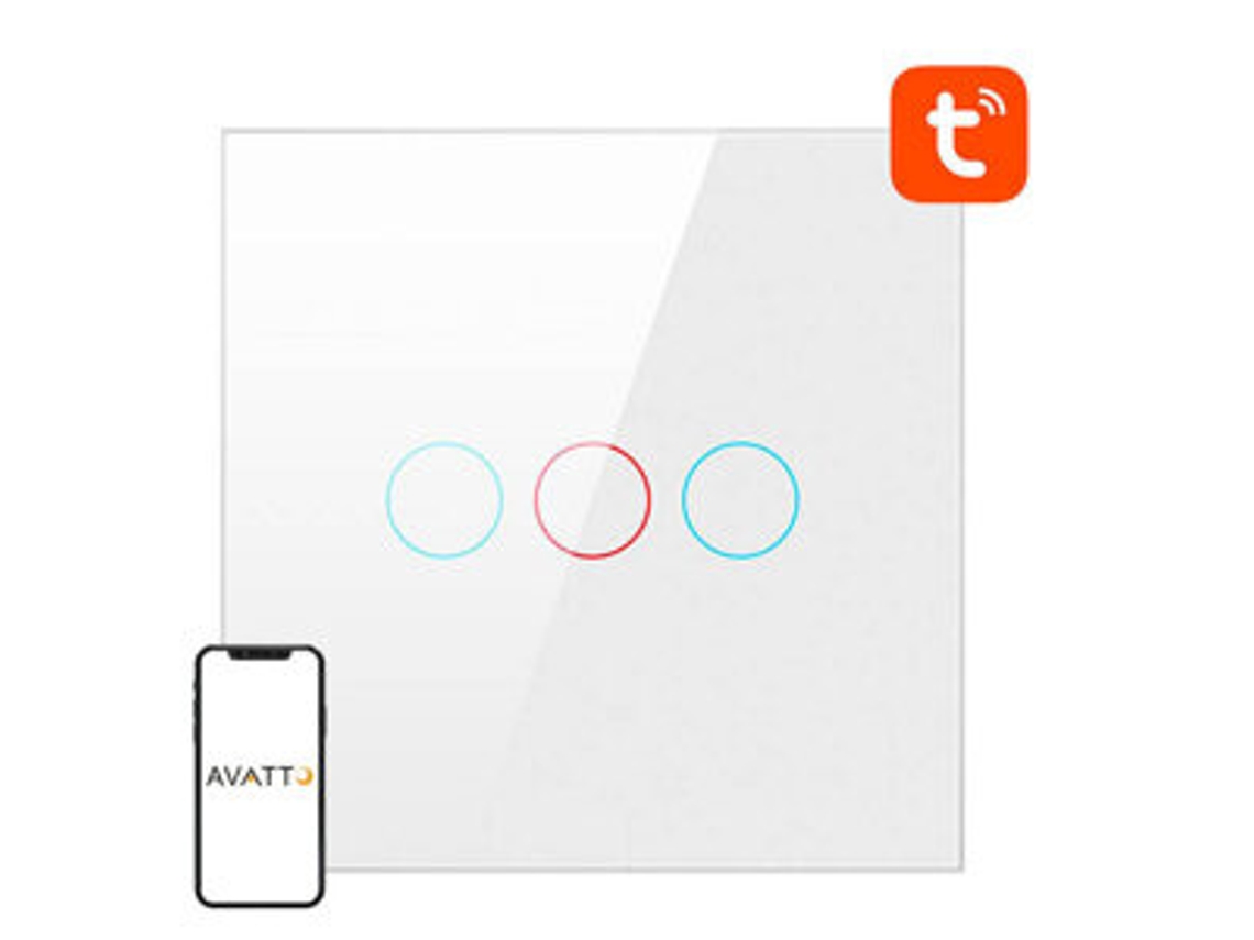 Interruptor De Luz Inteligente Zigbee Avatto Lzts02 Eu W3 3 Vias Sem Neutro Tuya Aquaforge (vit)