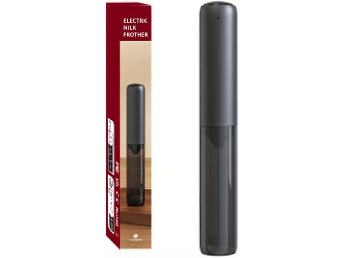 Espumador De Leite Manual Compacto Com Design Em Abs Preto