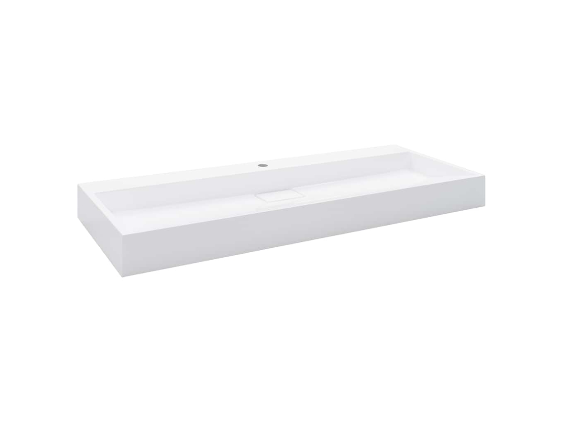 Basin, Basins Vidaxl Branco Pedra (120 X 46 X 11 Cm (1 Orifício))