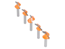 5pçs Broca Router 1/4 Shank Ferramenta Madeira