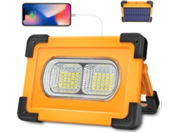 Refletor Led De Trabalho 80w Recarregável Solar Usb Magnética 4 Modos