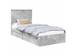 Conjunto 1 Cama Com Armazenamento Vidaxl Cinzento Derivados De Madeira (90 X 190 Cm)