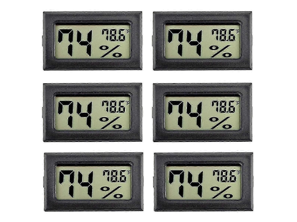 6pack Mini Higrômetro Medidor De Umidade Interna Termômetros Digitais Com Para G