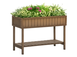 Vaso Prateleira na de Horta de Pernas Quadradas Sol para Jardins. 110l X 46h X 76h Cm 8 Compartimentos Inserções para Irrigação Abeto