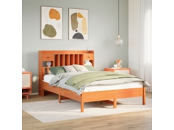 Vidaxl Cama Com Estante Sem Colchão 150x200 Cm Pinho Maciço