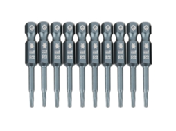 Kit De 10 Brocas De Parafuso Estrela Segura T8 Magnéticas, Cabo Hexagonal 1/4", 50mm