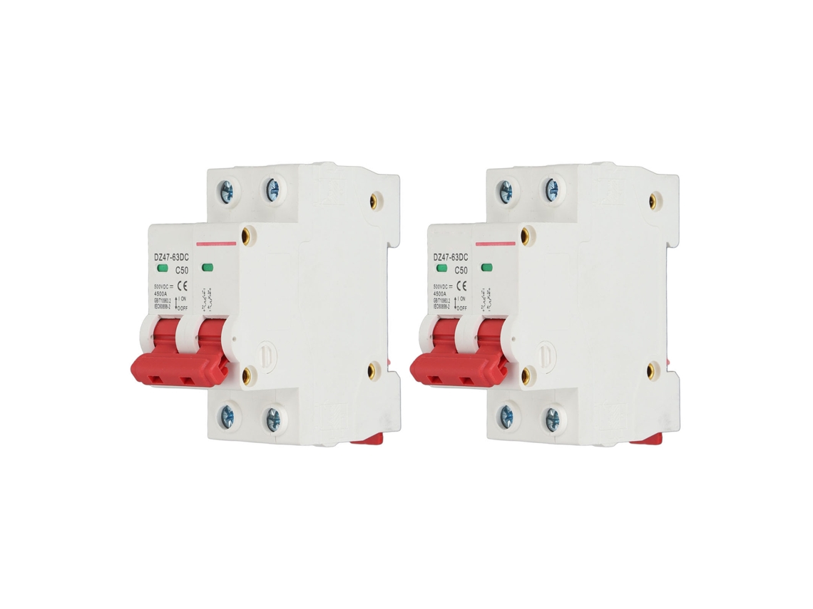 Interruptor de Circuito CC 2P 50A 500V para Sistema Solar PV Veloriskku