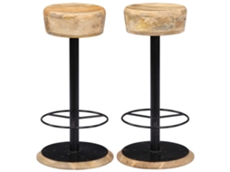 Vidaxl Cadeiras De Bar 2 Pcs Madeira De Mangueira Maciça
