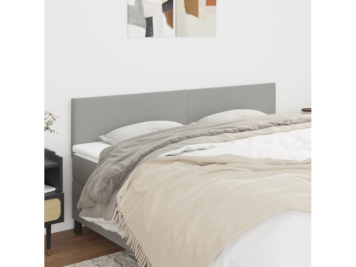 Vidaxl Cabeceiras Cinzento-claro 160x5x78/88 Cm Tecido
