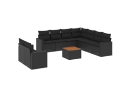 Garden Sofa Set, Garden Sofa Sets Vidaxl Preto Rattan / Vime (n/a)