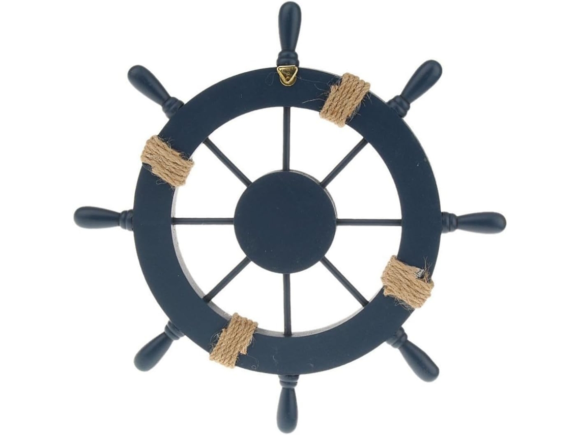 Pingente Barco Madeira 28 Estilo Mediterrâneo Decoração Elegante Paredes Internas Náutica Leme Cm GOKOCO