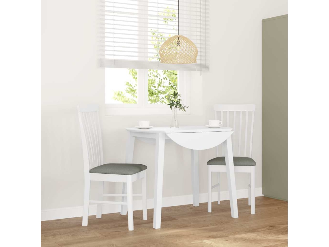 Vidaxl Cadeiras De Jantar Com Almofadões 2 Pcs Madeira Maciça Branco
