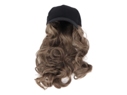 Chapéu De Beisebol Com Penteado Ondulado E Extensões Sintéticas Ajustáveis
