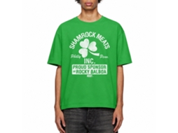 Rockinstone Rocky Movie Shamrock Meats Philly Solid Kelly Adult T-shirt Size:m