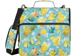 Bolsa organizadora para massas com zíper e alça de ombro, fácil de transportar, 3,8 cm, dobrada em 1,5 polegadas, com 3 argolas.