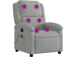 Poltrona De Massagens Reclinável Veludo Vidaxl Cinzento-claro