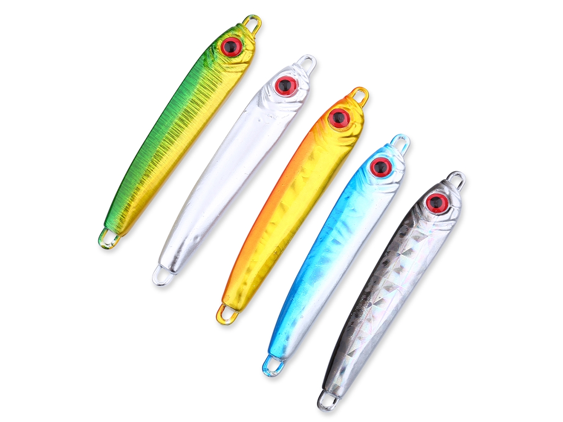 Iscas Metálicas 3d Com Olhos 6cm Acessórios Para Pesca, 5 Unidades Por Lote Vylara