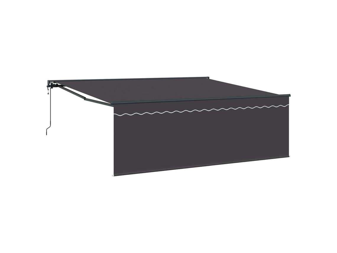 Conjunto 1 Toldo Retrátil Vidaxl Amarelo Alumínio (350 X 250 Cm)